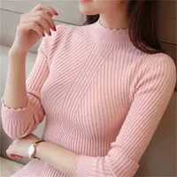 New Autumn/Winter Half Polo Turtle Neck Sweater Women's Long Sleeve Knit Slim Fit Smooths Your Silhouette Top Pullover Versatile