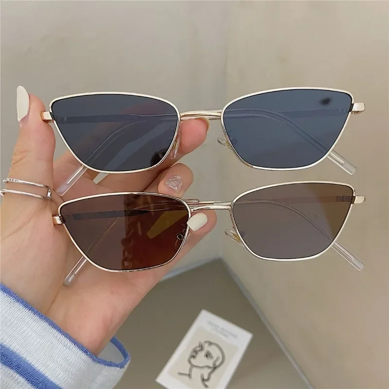 Fashion Cat Eye Sunglasses for Women Classic Anti-Reflective Vintage Square Metal Frame Sun Glasses Driving Eyewear UV400