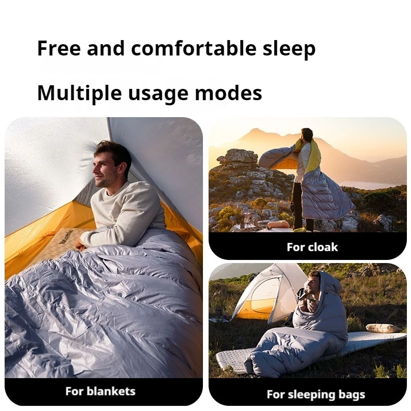 Naturehike Outdoor Duck Down Sleeping Bag Winter Ultralight Portable Warm 0~5°C Envelope 650FP Aldult Camping Down Sleeping Bags