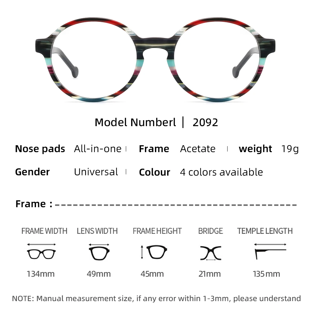 BEGREAT Classic Optical Prescription Glasses For Women очки для зрения Gradient Round Acetate Frame Fashion Spectacles Custom