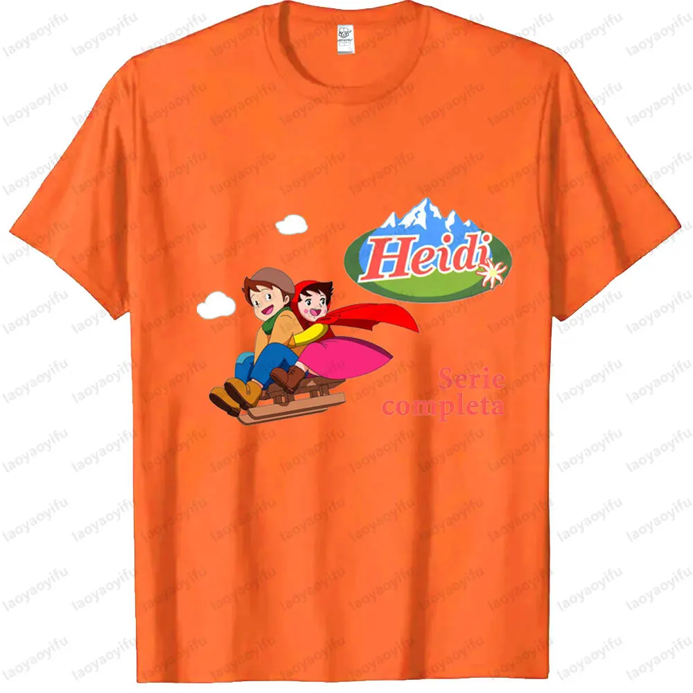 هايدي فتاة من جبال الألب شخصية كرتونية طباعة للجنسين تي شيرت أنيمي متحمس الحياة اليومية هدية تي شيرت الرجال النساء قميص #3