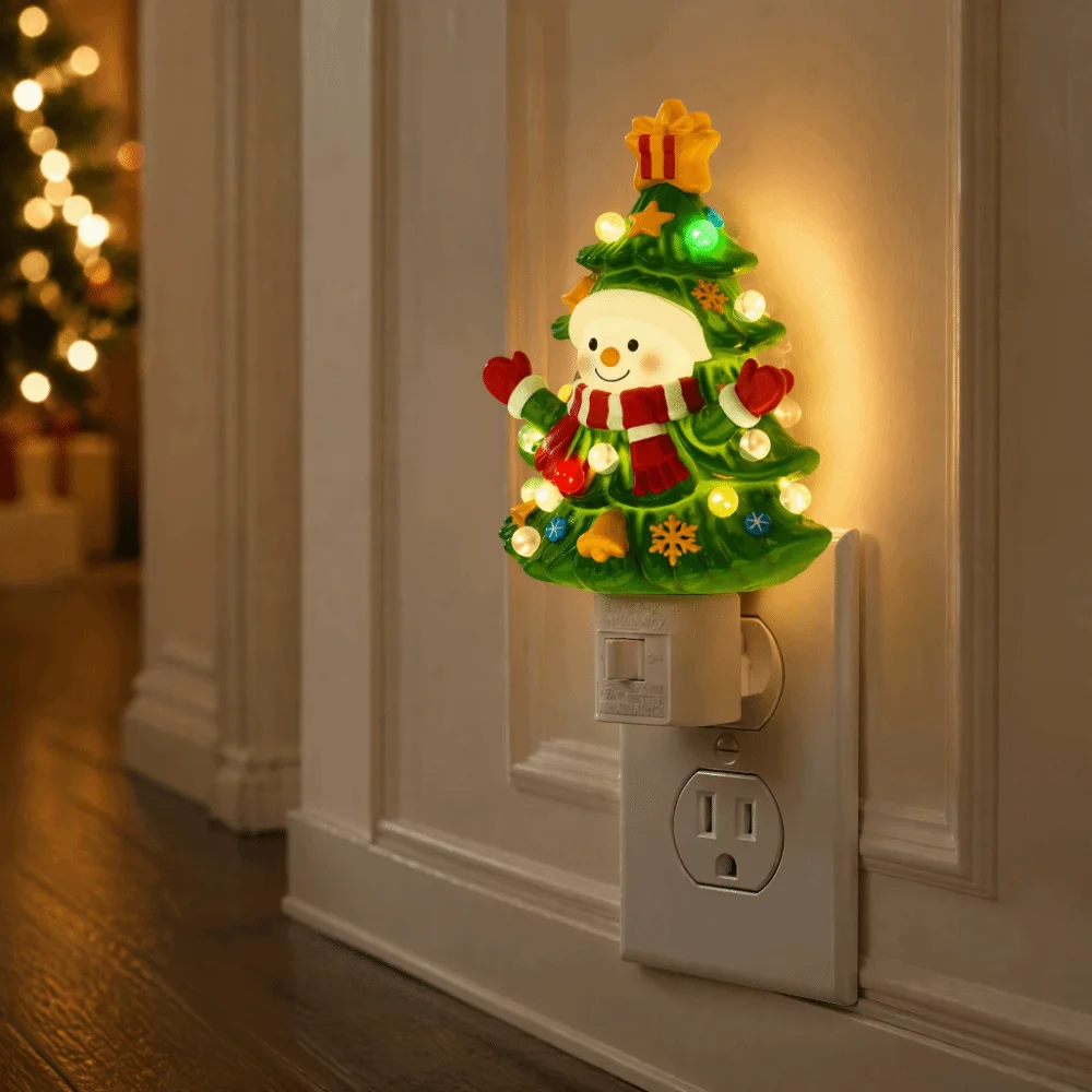 3D Drop Ornament Christmas Tree Night Light Warm Light Soft Light Vintage Nightlight Warm Soft Light Holiday Lighting