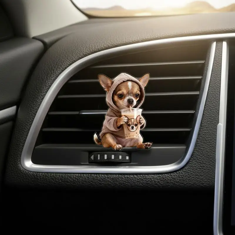 Cute 2D Acrylic Car Air Vent Clips Cartoon Fragrance Strong Scent Accessories for Auto Interior Deodorizer