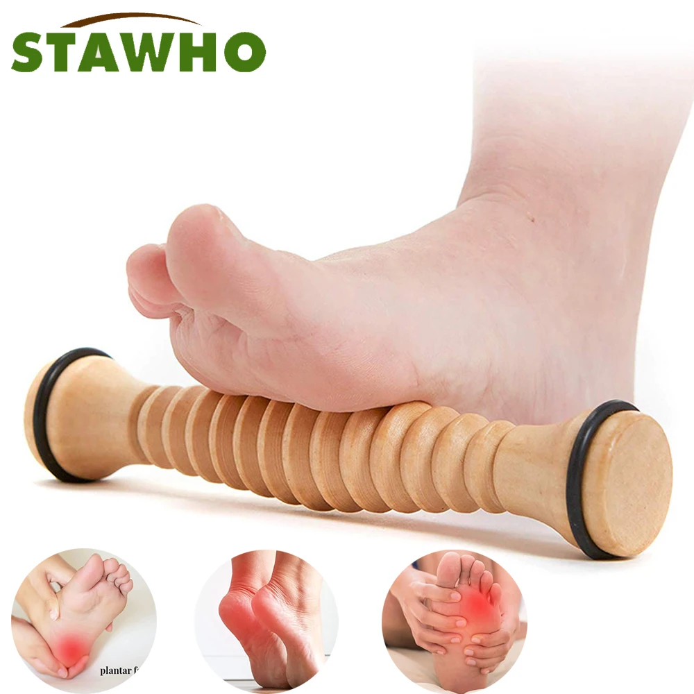 Wood Foot Massage Roller for Plantar Fasciitis Relief Deep Tissue Massage Tool Stress Relief Foot Massage Relieve Stress