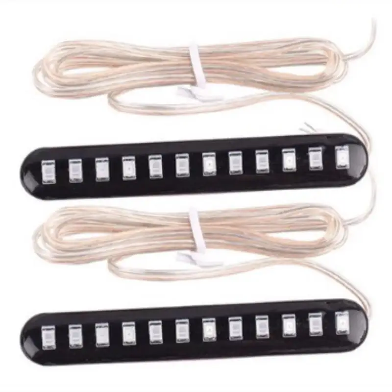 

New Motorcycle Turn Light Mini Plastic Soft Rubber Strip With 3528SMD Turn Signal Light 12 LED 2PCS Flowing Water