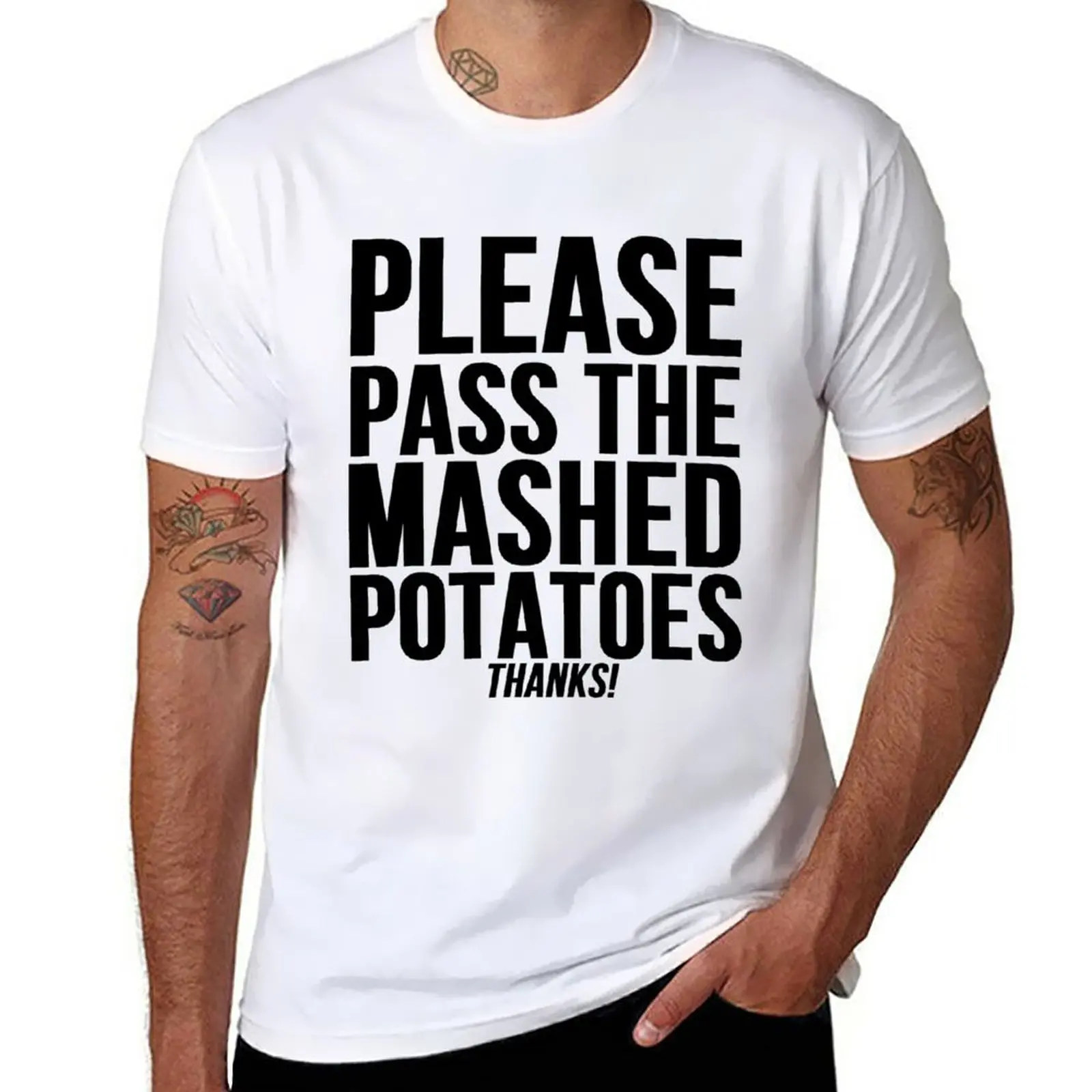 Pass The Mashed Potatoes T-Shirt Short sleeve tee quick-drying t-shirt cute tops mens funny t shirts