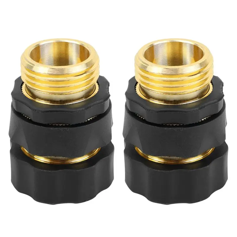 PZHI 3/4 Inch Garden Hose Quick Connectors 2 Pack, Male Female Adapter Set, Leakproof for Lawn Irrigation