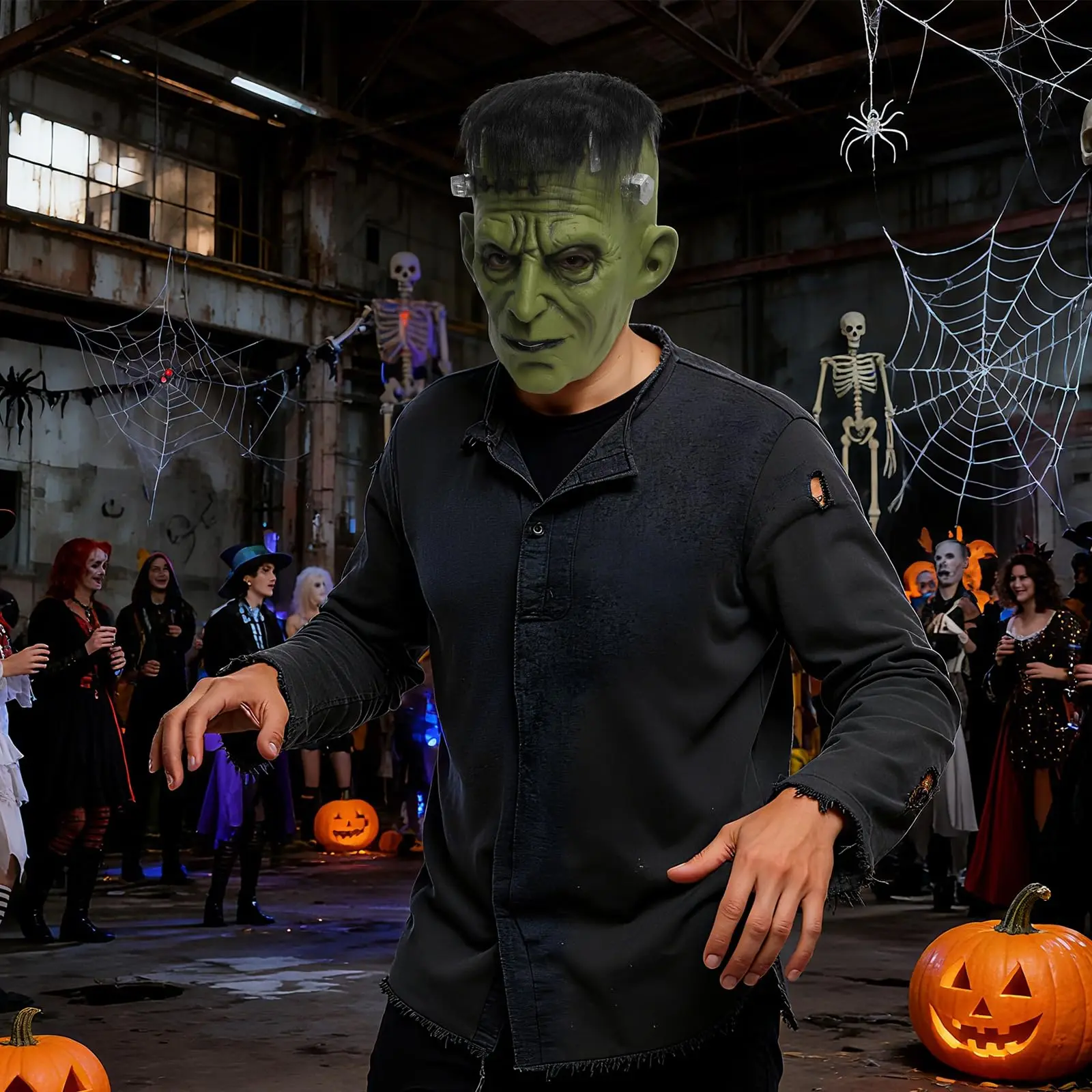 Frankenstein Maske Monster Horror Latex Vollkopfmasken Kostüm Männer Frauen Halloween Cosplay Party Prop für Erwachsene