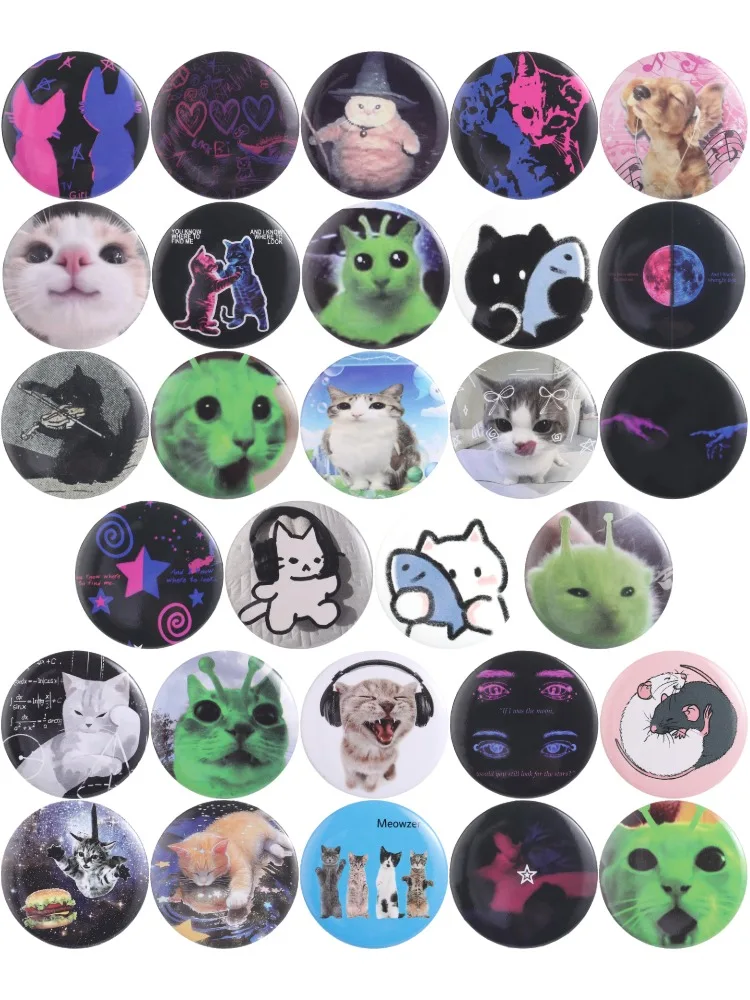 29styles Katzen-Anstecknadeln aus Weißblech, lustige kreative Broschen, Anstecknadeln, Hexen-, Geigen-, Fisch-, Alien-, Hunde-, Hasen-Schmuck, Geschenk für Kinder und Freunde