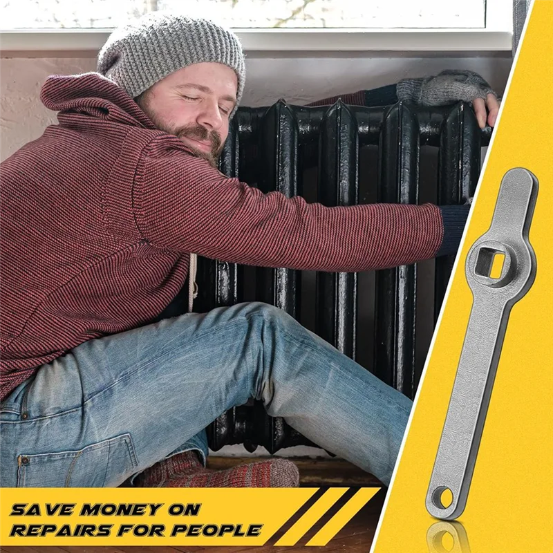 Chiavi di spurgo BAAO-6 pezzi per kit radiatori, maniglia di sfiato del radiatore e 5 chiavi di spurgo per spurgo con doppio foro per riscaldatori