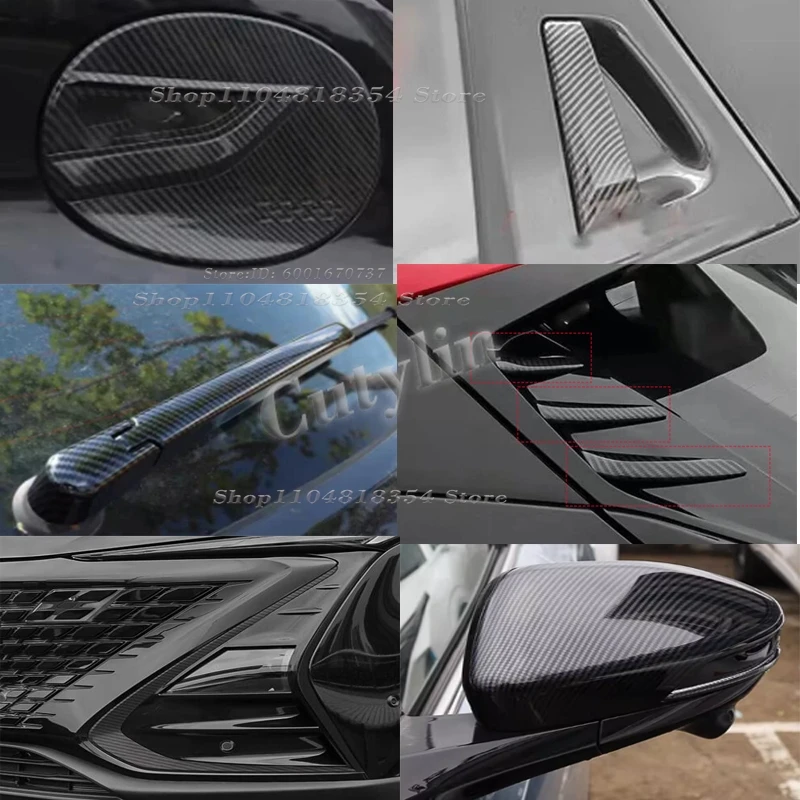 

External Accessories For Changan UNIT UNI-T 2020-2024 Carbon Fiber Rearview Mirrior Door Handle Front Foglight Lamp Cover Trim