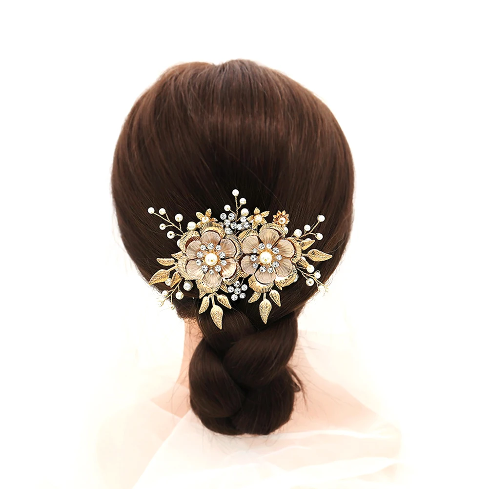 

Vintage Hair Comb Bridal Headdress Wedding Bridesmaid Flower Crystal Alloy Decorative Prom Party Occasions Hairpins
