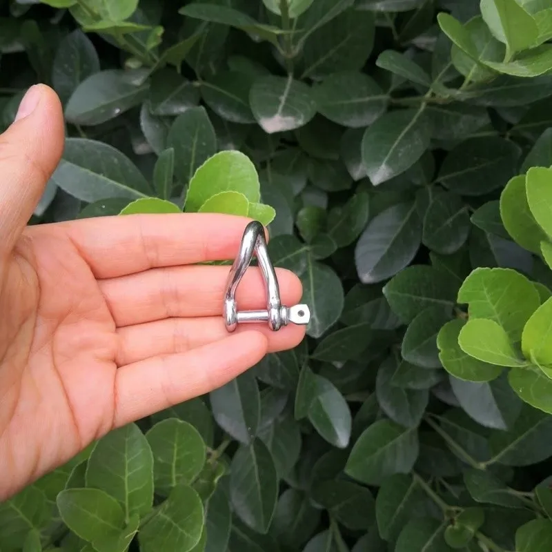 4Pcs 4mm Stainless Steel Twist Shackle with Screw Pin, Heavy Duty for Fishing Boat, Sailboat Anchor Chain Link