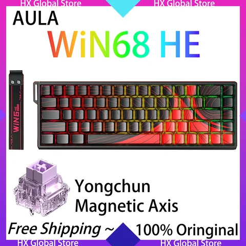 AULA Win68 HE Yongchun 자기 키보드 스위치 PC 사무실 유선 사용자 정의 전자 스포츠 선물 기계 수집 게임 핫 스왑 Rgb 8k
