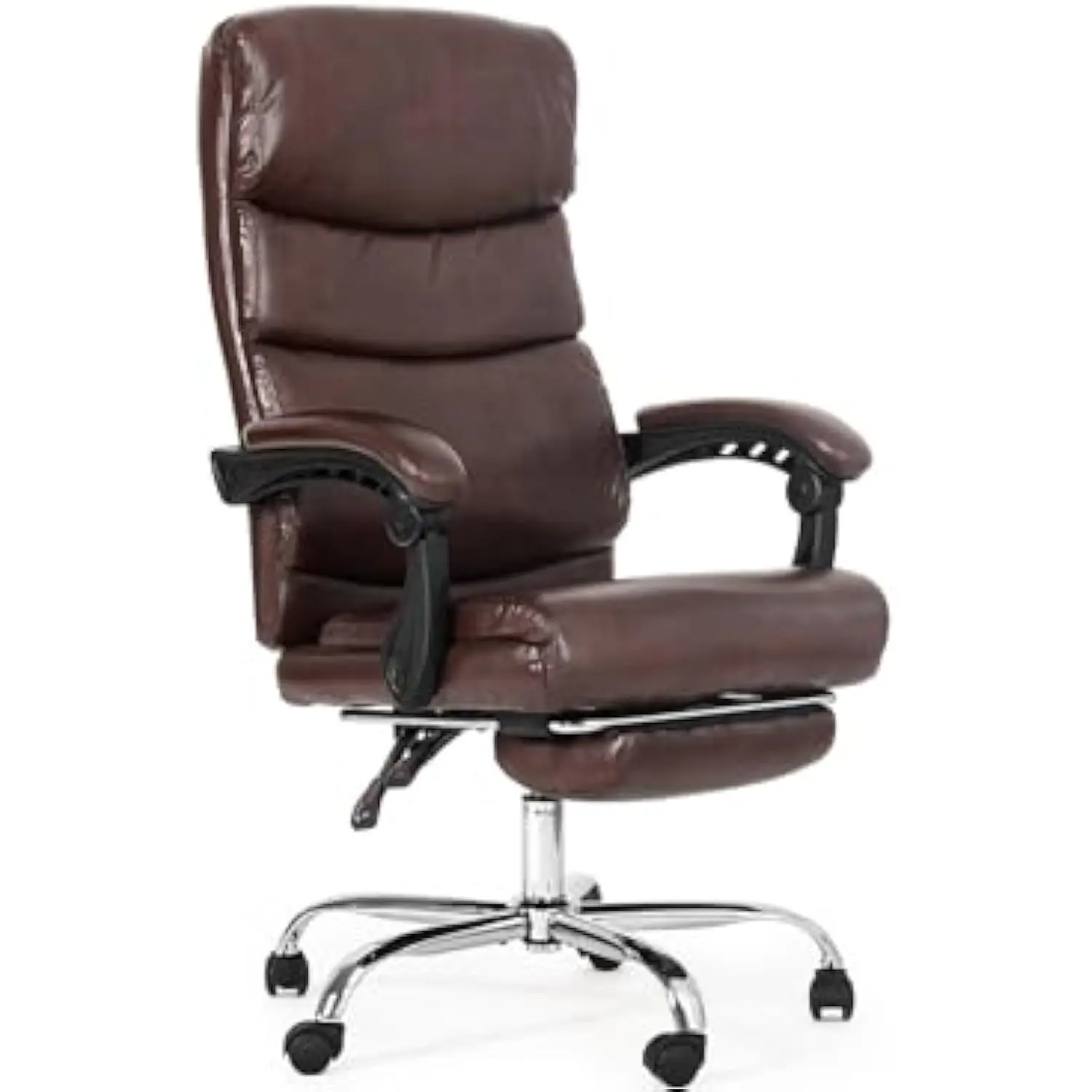 Office Computer Task Desk Chair with Padded Armrests, Executive Comfort Leather Ergonomic Gaming Back Support Home Compute