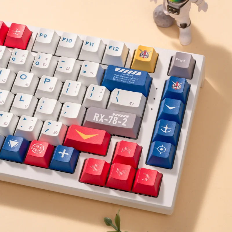 High Height Keycap Made Pbt Material 133keys Five Sided Heat Sublimation Original Factory Height Mobile Suit Opaque Holiday Gift