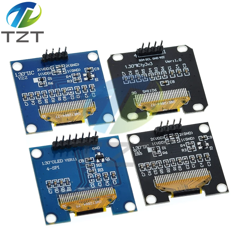 OLED LCD LED 디스플레이 모듈, SPI IIC I2C 통신, 화이트, 블루 컬러, 128x64 1.3 인치, 1.3 인치 OLED 모듈, 1.3 인치