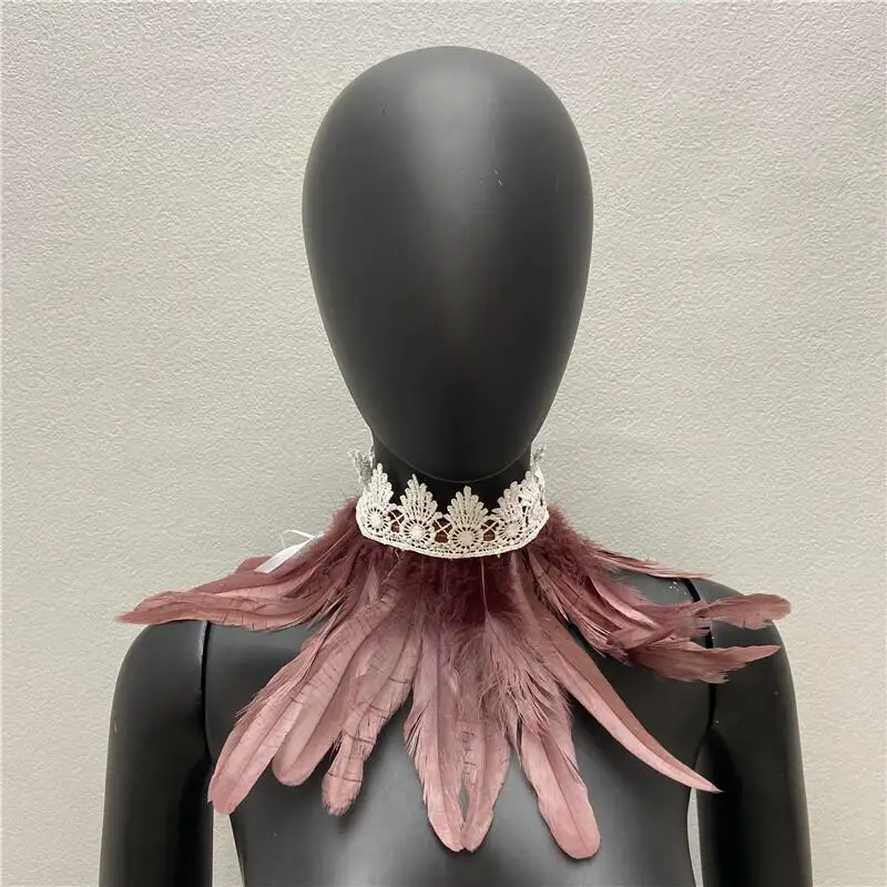 Halloween weißen Schal y2k Pelz Schal Kleid Cape Neck Schals Frau Cosplay Snood Kinder Schals Gothic Style Hochzeits feier Schal – Detail 7