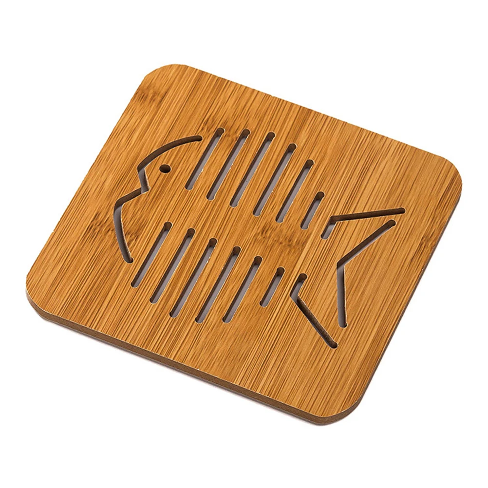 

Wooden Cup Coaster Cartoon Pattern Heat Resistant Bowl Holder Pad Big Non Slip Easy Clean Moisture
