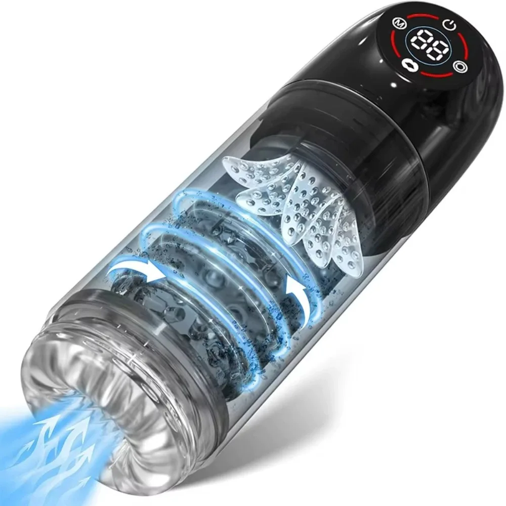 التلقائي ذكر الاستمناء مضخة القضيب مع ترقية مضخة تفريغ 7 الدورية مص لعق شاشة الكريستال السائل الضارب الجنس لعب للرجال