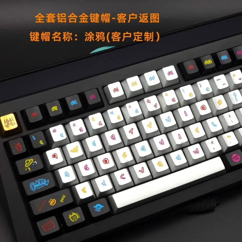 NEW Aluminum Keycaps Custom12 Constellation Key Caps Anode Enamel Color ESC Point Key Cap Cute Personaliz MX Switch Keycap