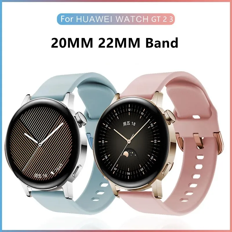 

20mm 22mm Watch Strap For Huawei watch gt 2 3 pro gt2 gt3 Sport Silicone Bracelet Amazfit gts-gtr 4-3-2-2e-mini-bip-U-pro band