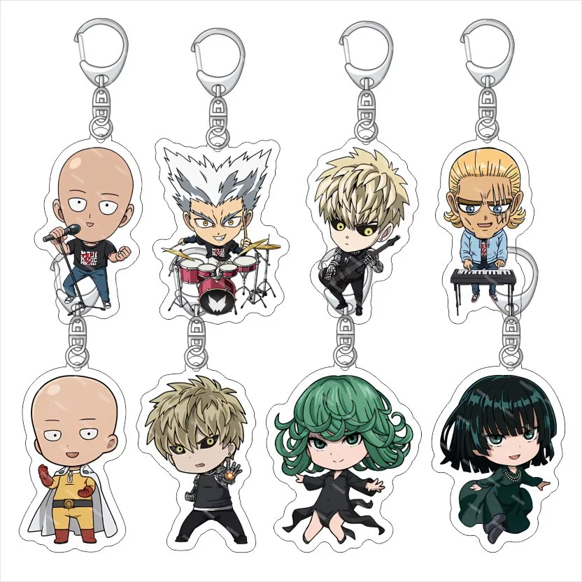 Брелок в стиле аниме ONE PUNCH-MAN ‌ Saitama Genos KING мужской брелок для женщин мультфильм креативная фигурка акриловый брелок кулон подарки