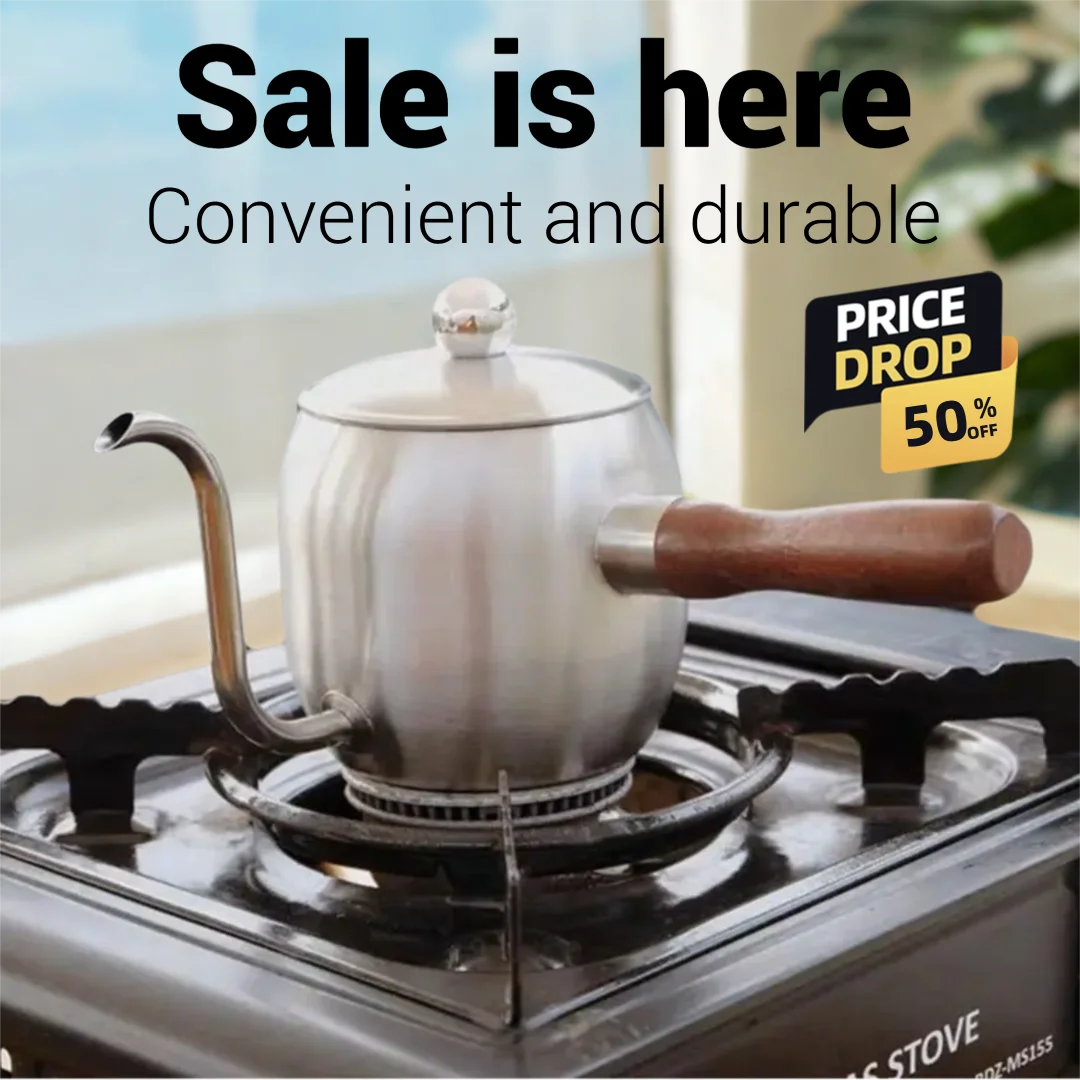 

Pour Over Outdoor Coffee Kettle 304 Stainless Steel Coffee Hot 500ML Gooseneck Tea Kettle with Hanging Ear Handle Coffee Kettle