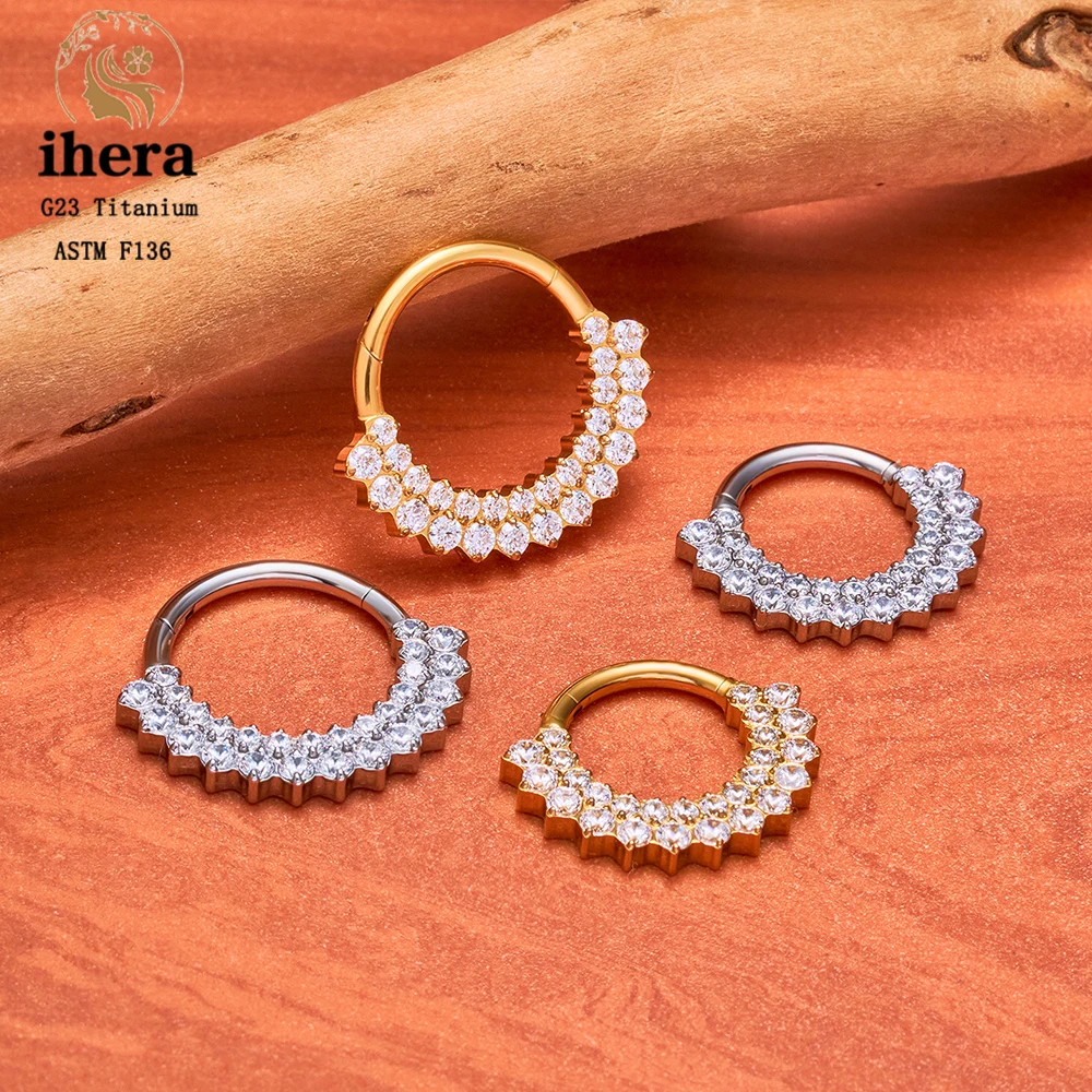 ASTM F136 Titan Birnenförmiger Zirkonia Nasenring 16G Klappbarer Clicker Segment Daith Ohrring Hoop Septum Knorpel Conch Helix Piercing Schmuck – Detail 13