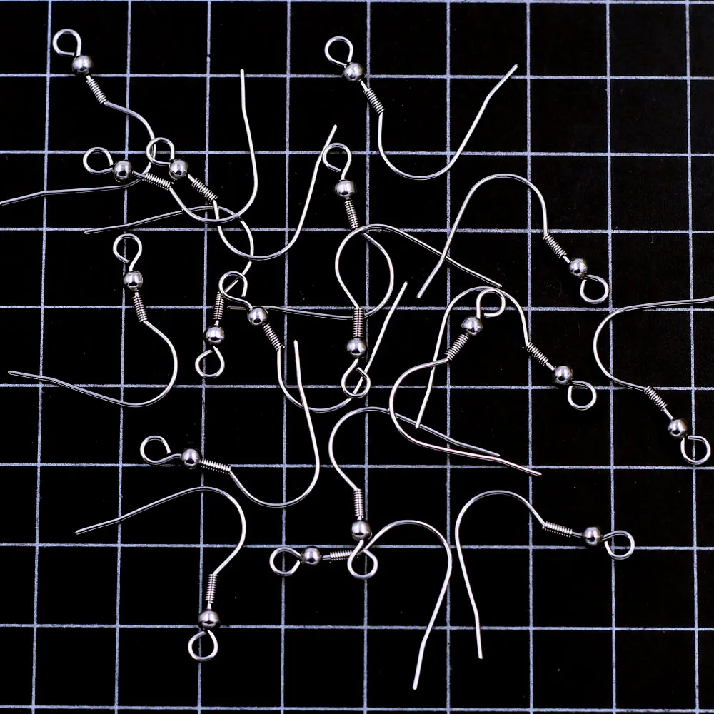 1500Pcs Silver Tone Stainless Steel Earring Wire Hooks Ear Jewelry Making Charms 23x22mm