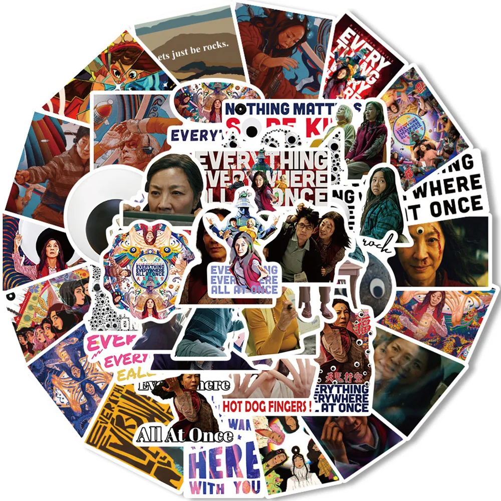 

10/30/50pcs Everything Everywhere All at Once Movie Stickers Cool Cartoon Decals for Skateboard Suitcase Car Classic Toy Sticker