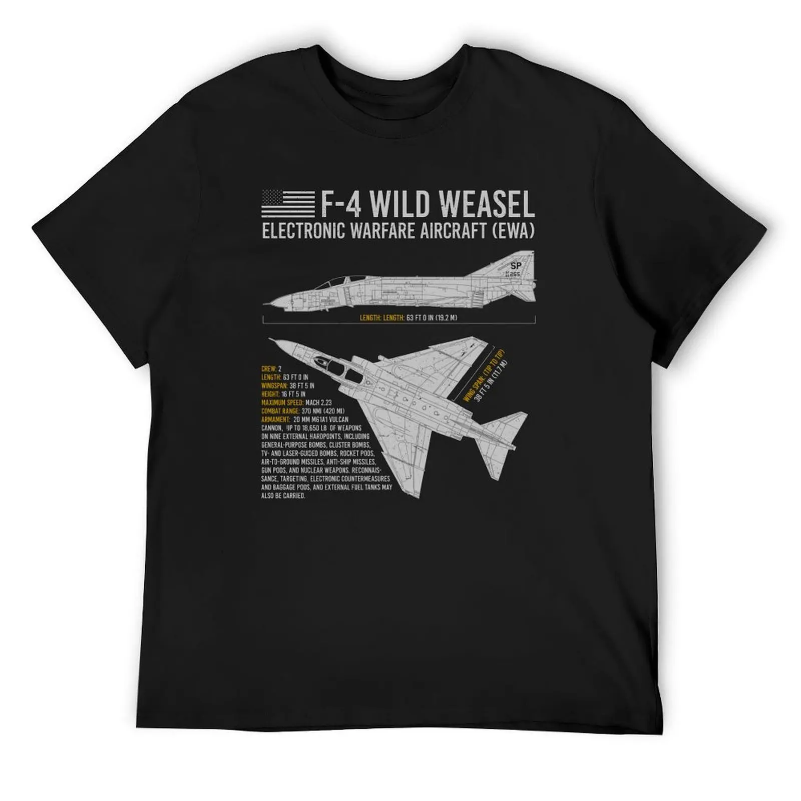

F-4 Phantom Wild Weasel US Aircraft Plane USAF Airplane Blueprint T-Shirt topping customs customizeds men t shirts