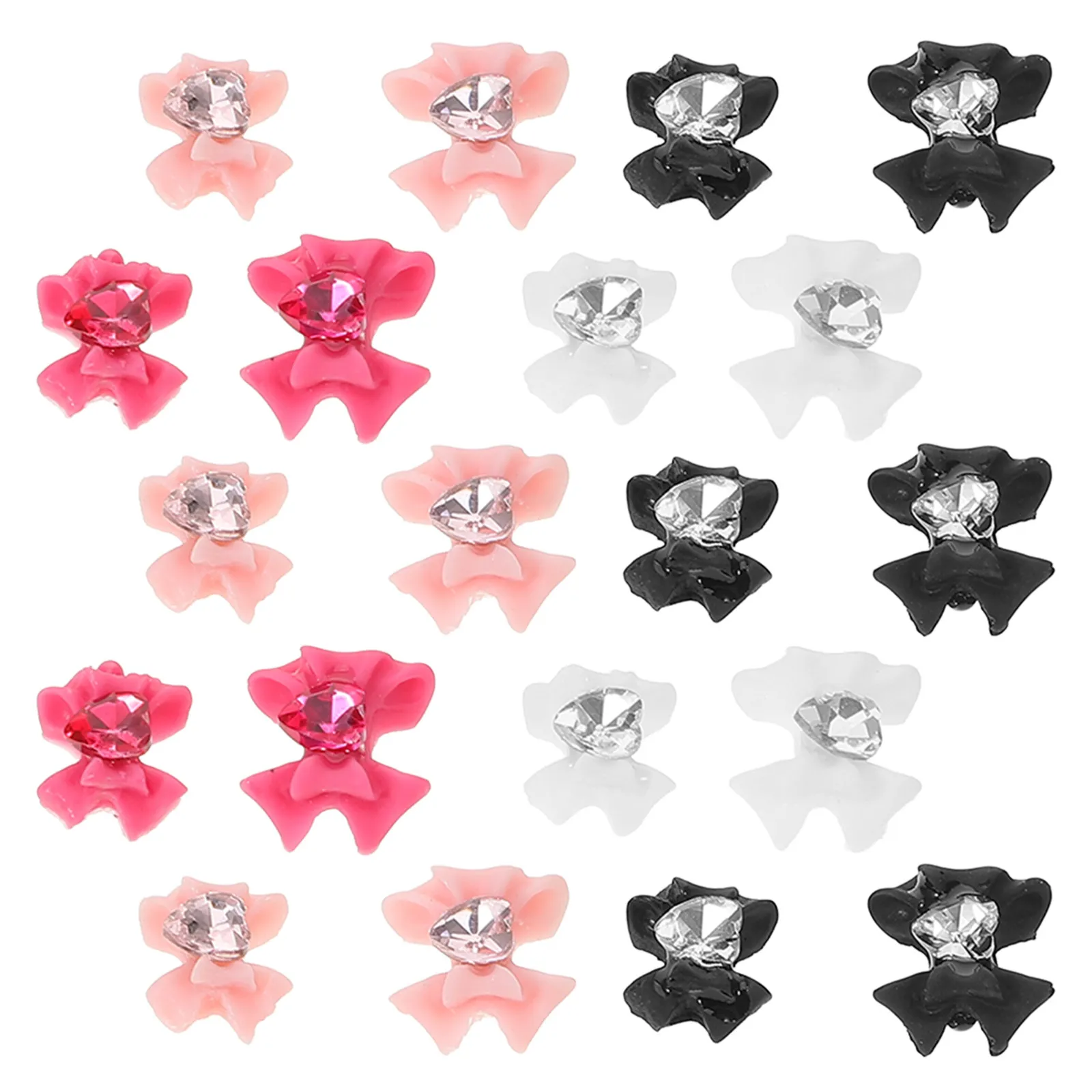 

40Pcs 3D Nail Art Charm Bow Design Rhinestones for Nails DIY Manicure Decorations Nail Beauty Ornaments Rhinestones for Nails