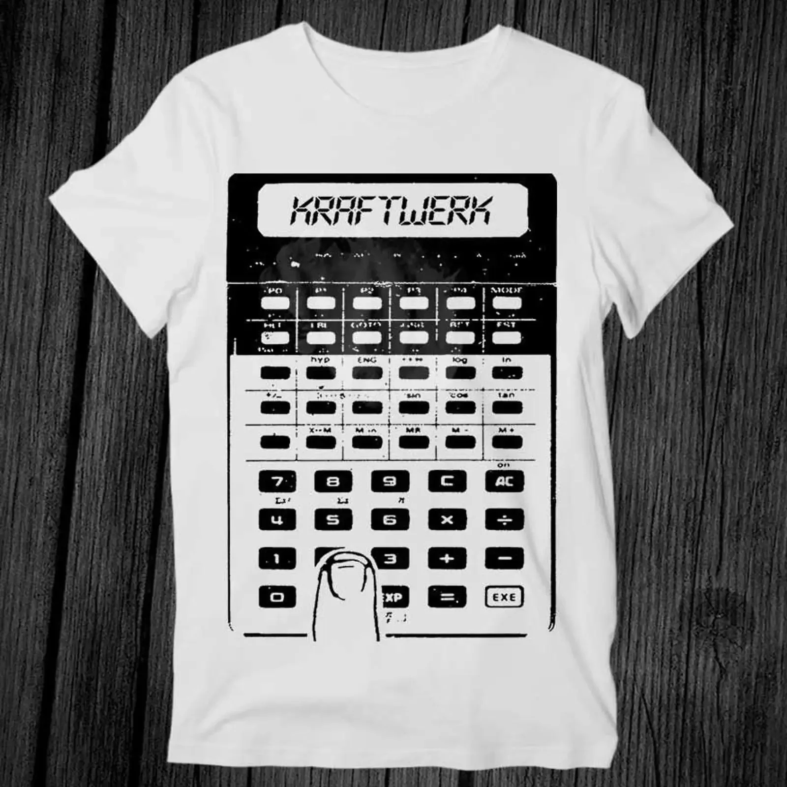 Pocket Calculator Kraftwerk Synth Pop T Shirt Adult Cool Music Fashion Top Vintage Retro G206 vintage Washed Stylish Breathable