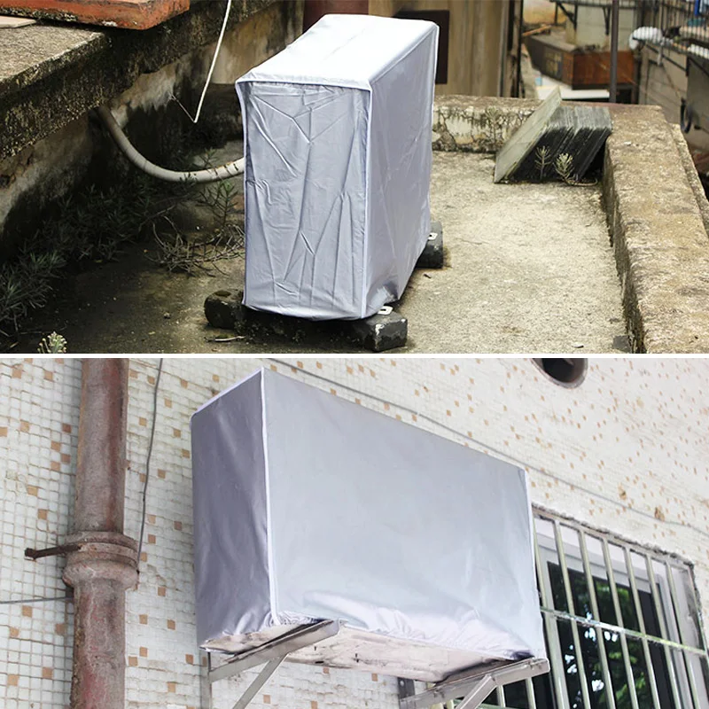 Outdoor Air Conditioner Cover Waterproof Anti-Dust Anti-Snow Air Conditioning Protective Covers Sun Protection Protective Case