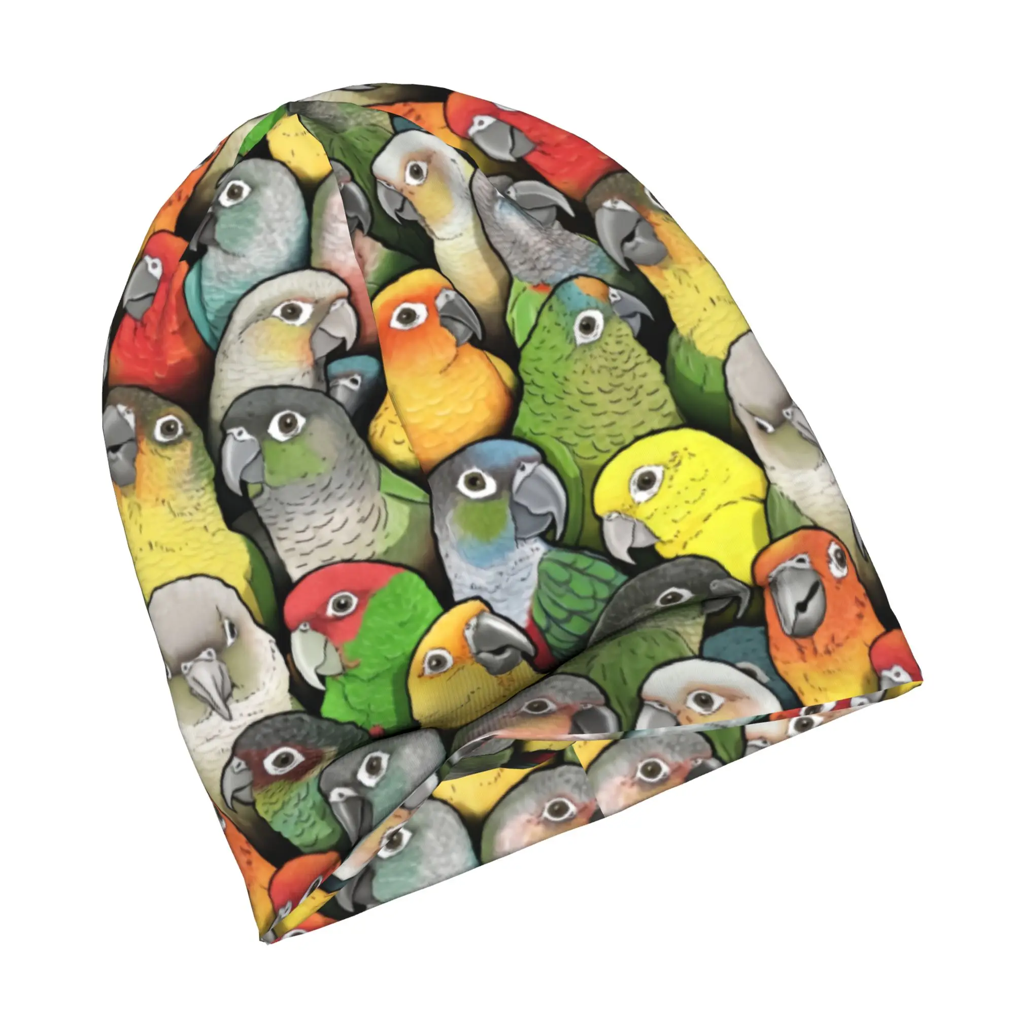 Colour of Conure Birds Cute Parrot Skullies Beanies Caps For Men Women Unisex Streetwear Winter Warm Knit Hat Adult  Bonnet Hats