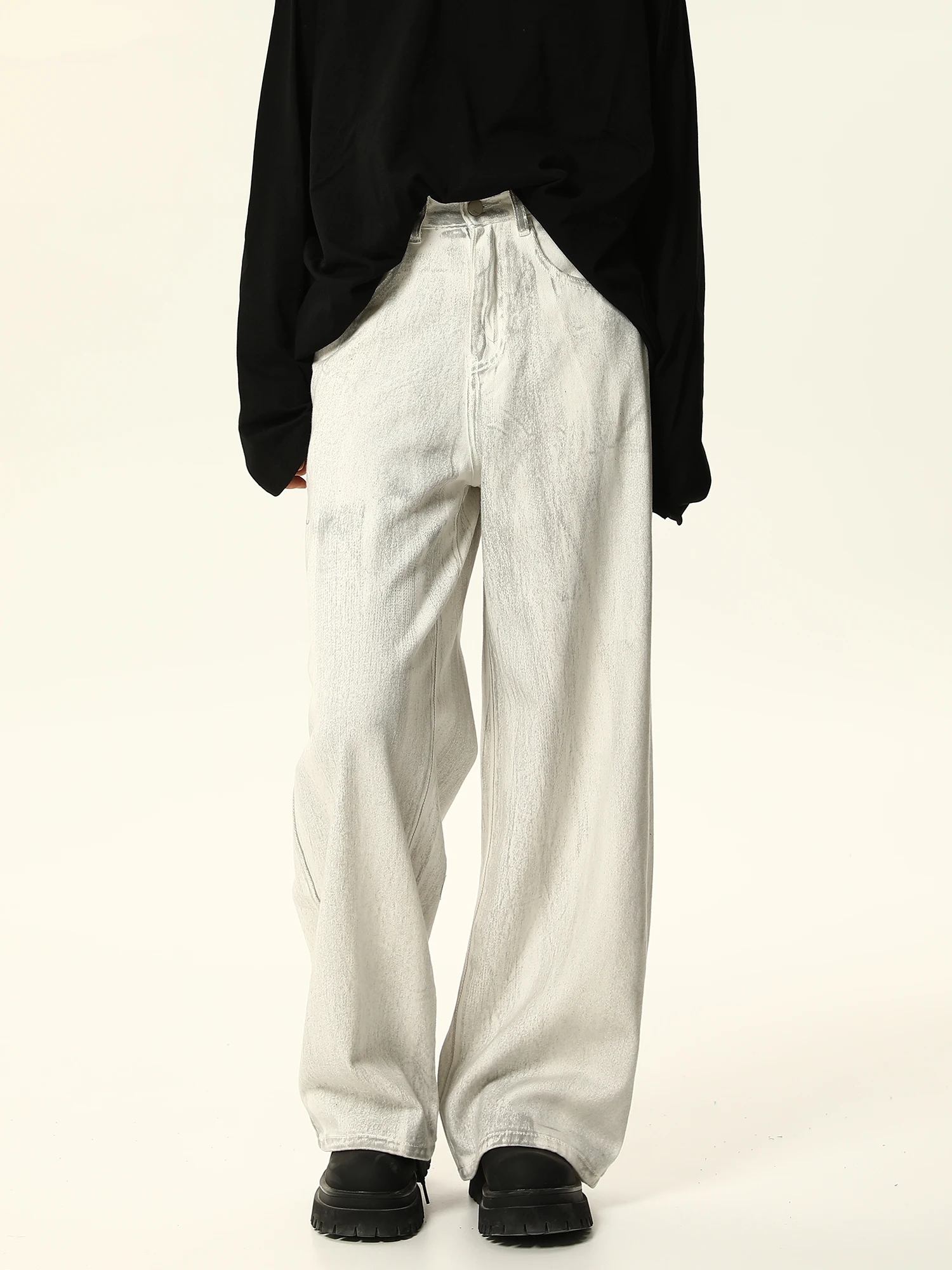 

Винтажные джинсовые джинсы с завышенной талией в стиле кантри, свободные длинные брюки прямого кроя для женщин, осень-зима, моя