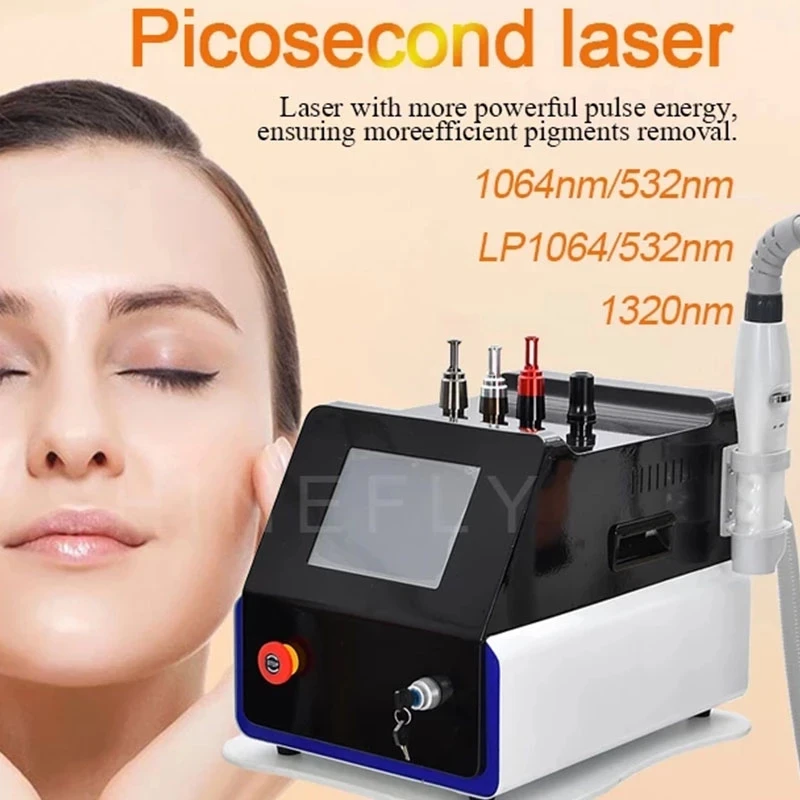 Hotest Selling Portable Q Switch pico Device 1064nm 532nm 1320nm Nd Yag Laser Tattoo Removal Picosecond Machine