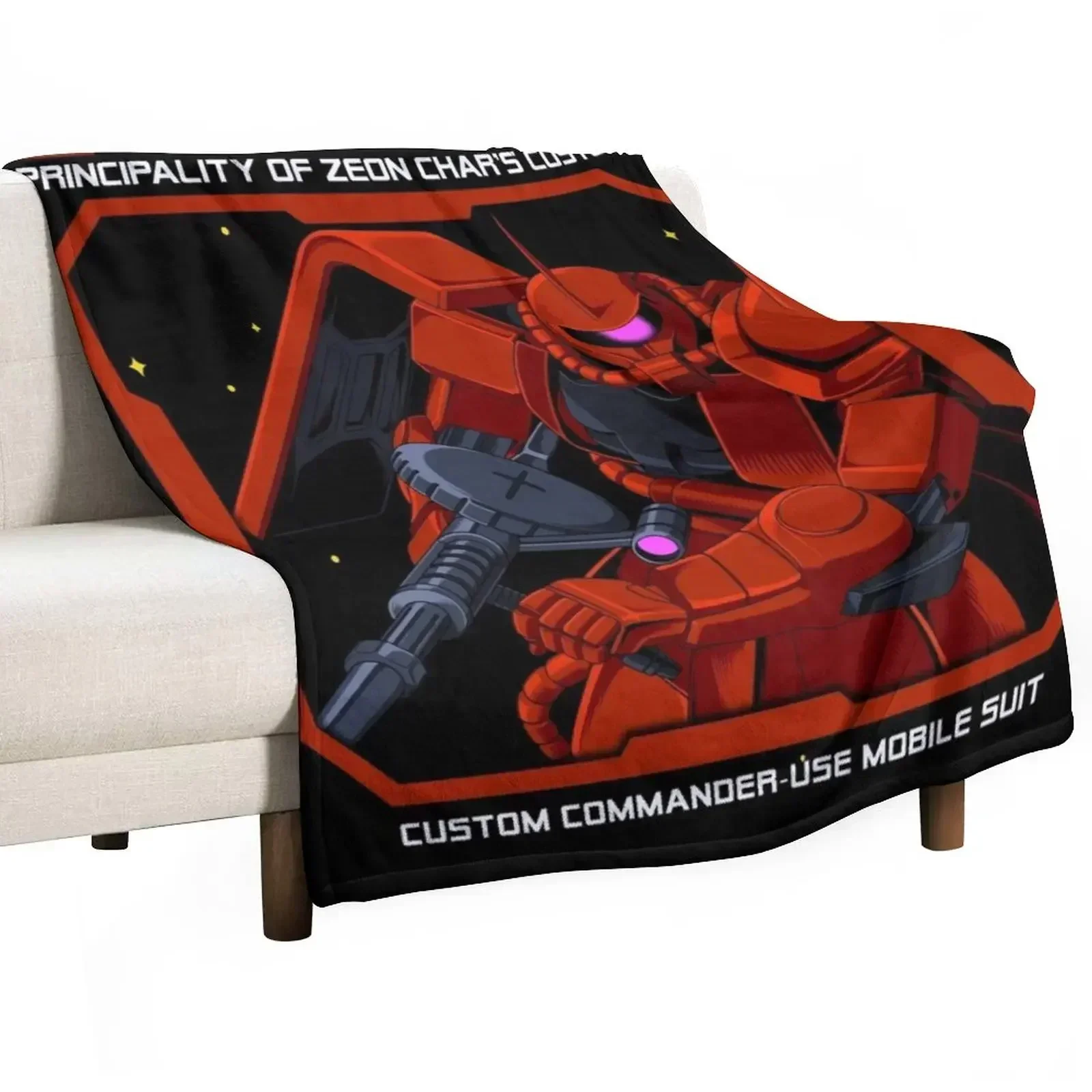 MS-06S Char's Zaku II Throw Blanket Thin manga Luxury St Decorative Beds Luxury Throw Hairy Blankets