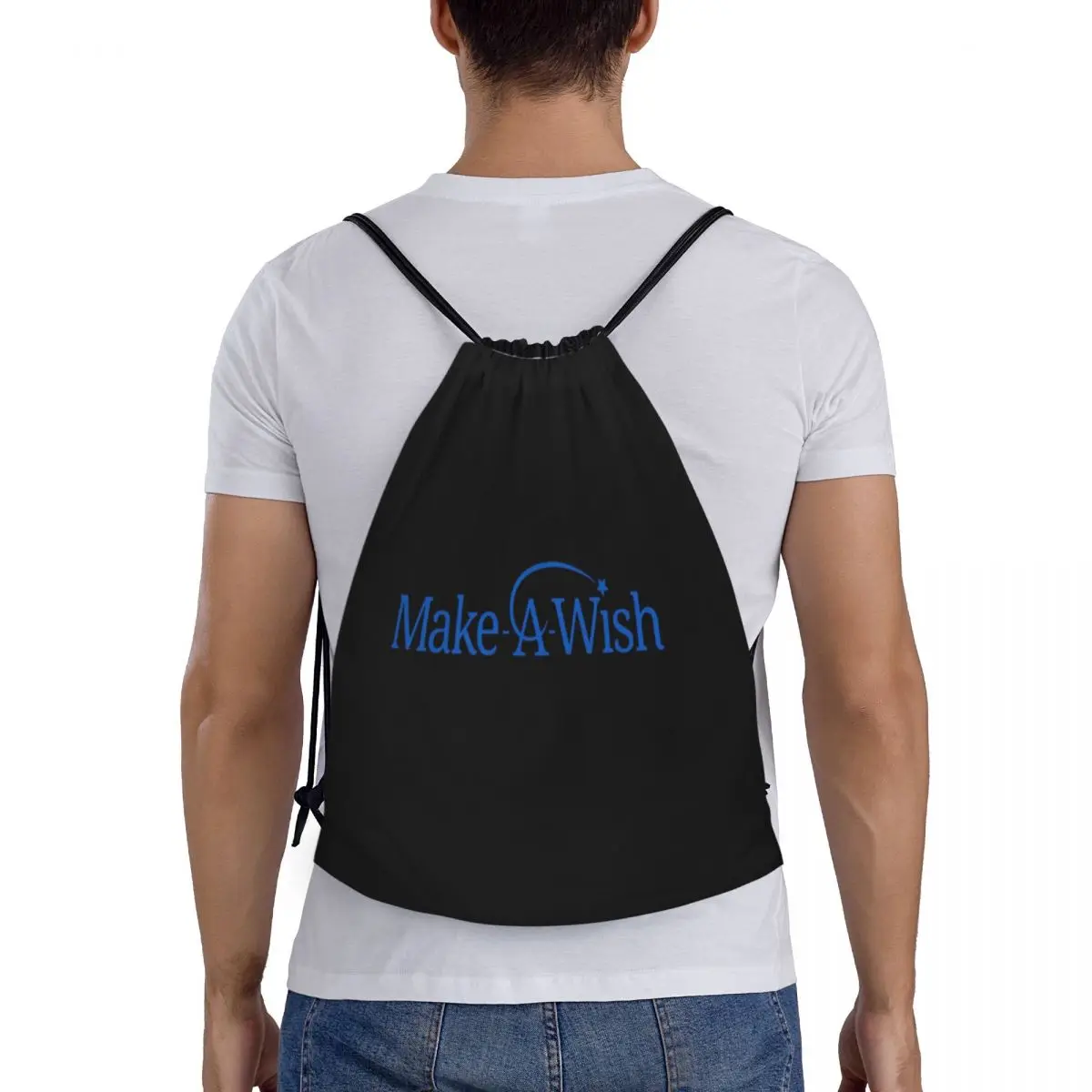 Make A Wish Foundation Of America Backpacks Casual Drawstring Bags Sports Bag Book Bags for Travel Students
