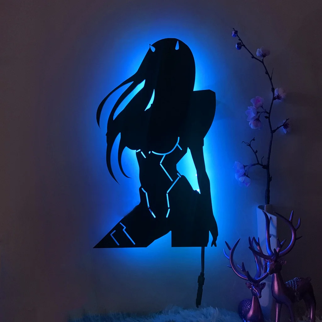 

1pc Anime Silhouette Light, Home Decoration Light, Plaques Birthday Gift Wall Decoration Code 002 Wall Lamp Manga