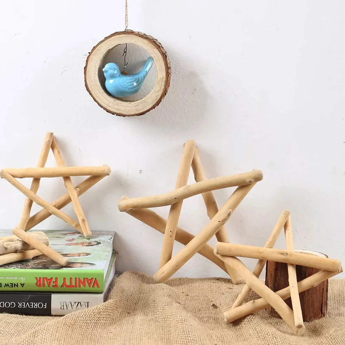 

16 Pcs Wood Blocks DIY Crafts Decorations Christmas Photo Props Fish Tank naments Bamboo Logs Small Wood Pieces Home Art