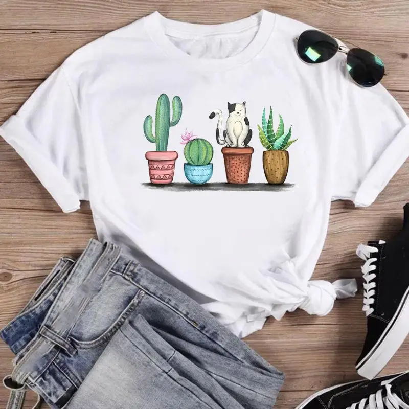 Women Print Bee Funny Clothing Cute Fashion Summer O-neck T-shirts Shirt Female Graphic T Top Short Sleeve Cartoon Tee T-Shirt