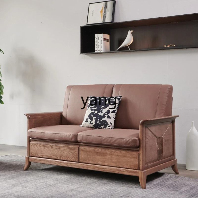 

TGF winter and summer new Chinese ash wood solid wood sofa living room high-end furniture set