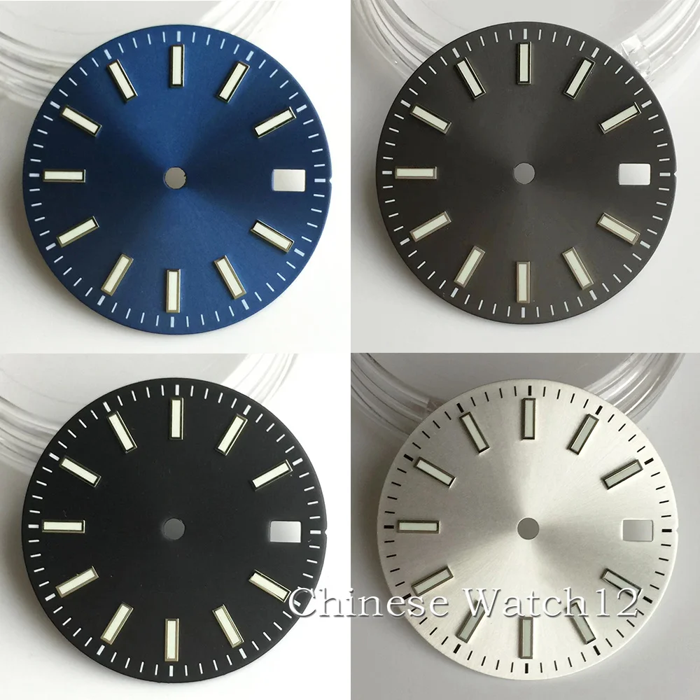 BLIGER 29mm Sterile Black Blue White Grey Watch Dial Fit NH35 NH36A Miyota 82 Series Movement Automatic Watches Accessories