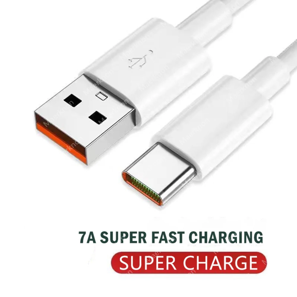 100W USB To Type C Super Fast Charging Data Cable Mobile Phone Charge Wire For Xiaomi Huawei Samsung Oppo Andriod 7A USB-C Cord
