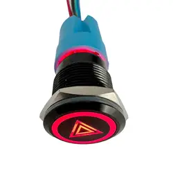 Pulsante interruttore luce di pericolo avvertimento di pericolo interruttore luce Flash pulsante 19mm doppio pulsante interruttore Flash per veicoli moto