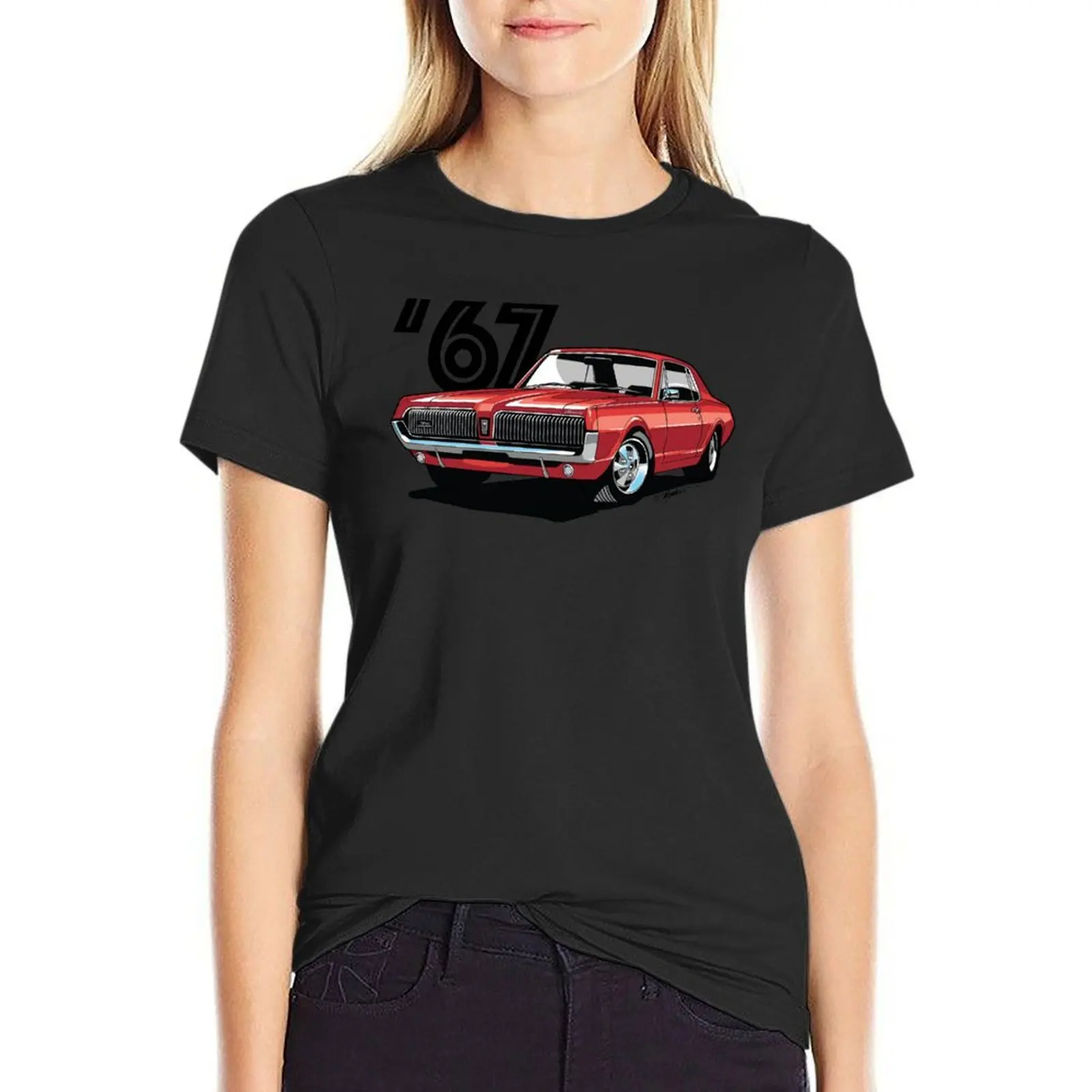 1967 Mercury Cougar- Cardinal Red T-Shirt graphics Female clothing lady clothes clothes for Women