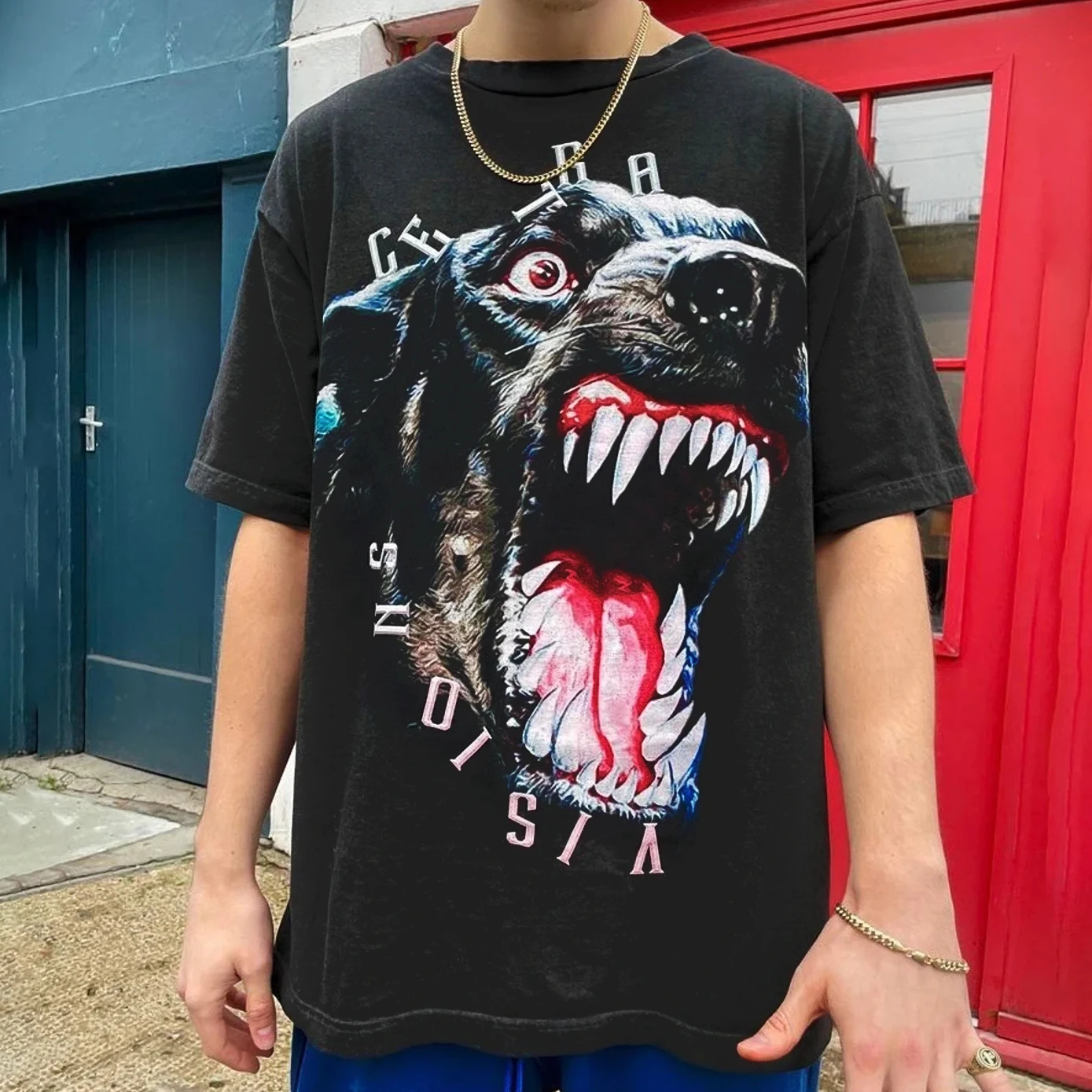 

Marino Morwood Men's ort Sve T-irt CETRA VISIONS DOG ATTA round Ne Cotton 00% Faionable Youthful Stand Fit