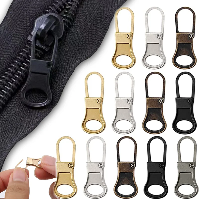 1/5PCS Metal Zipper Heads Repair Kit Detachable Slider Zipper Pull Replace Zipper Puller Lever Locks Down Jacket Dress Luggage